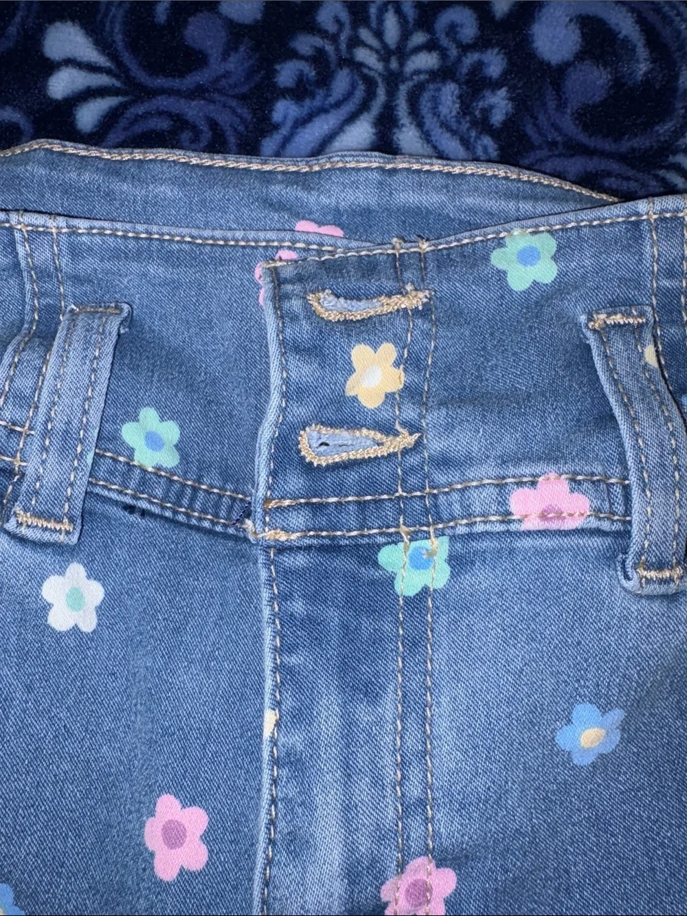 Girls' Floral Denim Jeans and Gray Leggings Set No Boundaries